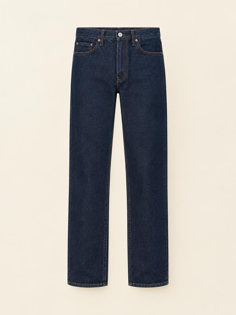 Dark Rinse Straight-Leg Jeans